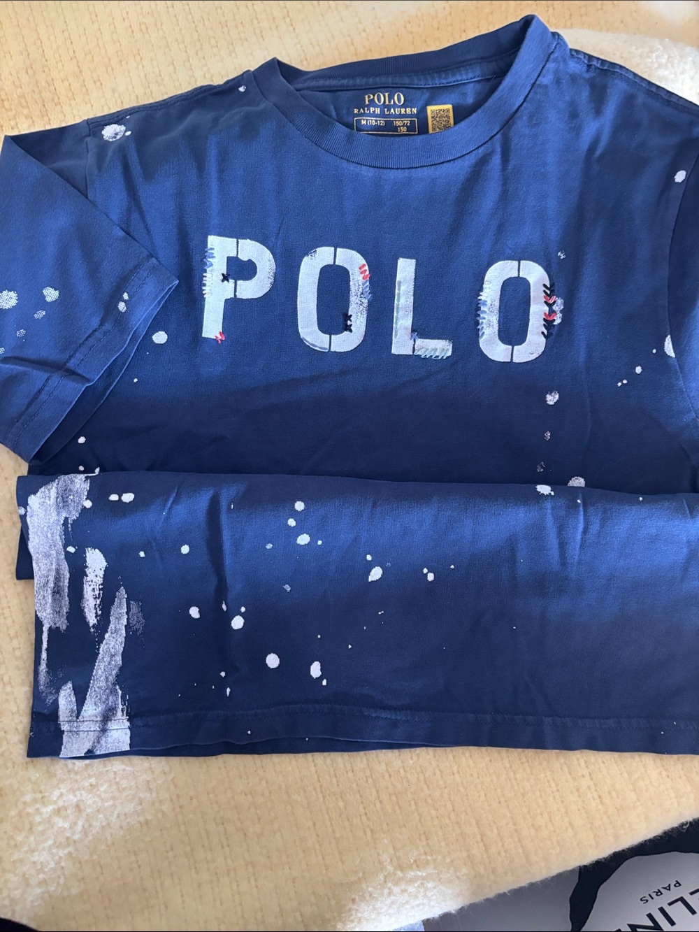 Polo by Ralph Lauren Navy Short-Sleeve Graphic Tee with Paint-Splatter